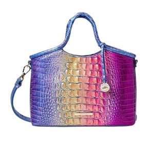 NWOT BRAHMIN Small Elaine Leather Satchel in Magic Ombré 🦄🦄